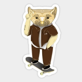 skateboarder pine marten Sticker